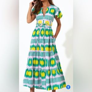 Oliphant V-Neck Maxi Ikat Lilac dress - large - worn once